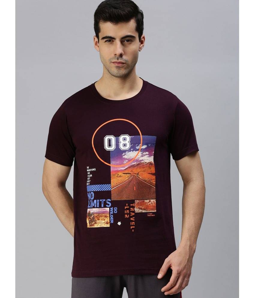    			ONN - Purple Cotton Blend Regular Fit Men's T-Shirt ( Pack of 1 )