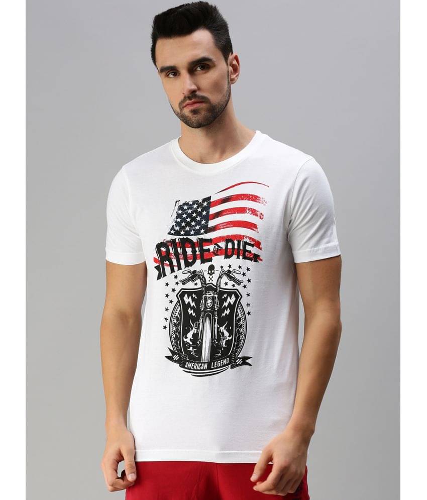 ONN - White Cotton Blend Regular Fit Men's T-Shirt ( Pack of 1 ) ONN - White Cotton Blend Regular Fit Men's T-Shirt ( Pack of 1 )