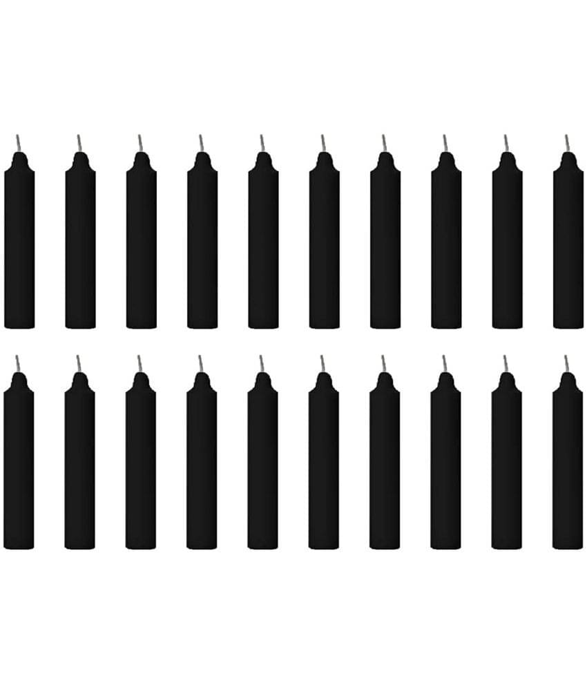     			PROSPERRO LUMO - Black Unscented Pillar Candle 10 cm ( Pack of 20 )
