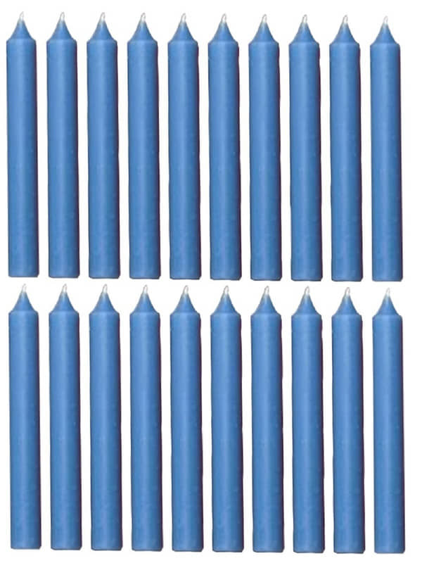 PROSPERRO LUMO - Blue Unscented Pillar Candle 10 cm ( Pack of 20 )