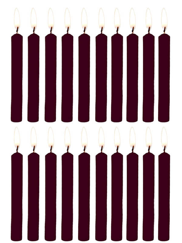 PROSPERRO LUMO - Brown Unscented Tapered Candle 10 cm ( Pack of 20 )