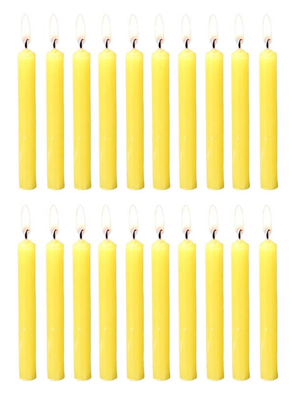 PROSPERRO LUMO - Yellow Unscented Pillar Candle 10 cm ( Pack of 20 ) PROSPERRO LUMO - Yellow Unscented Pillar Candle 10 cm ( Pack of 20 )