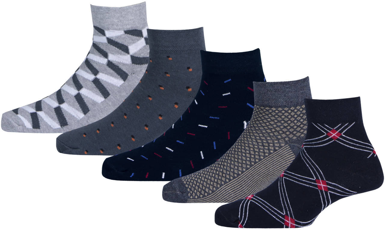     			RC. ROYAL CLASS - Cotton Men's Printed Multicolor Ankle Length Socks ( Pack of 5 )