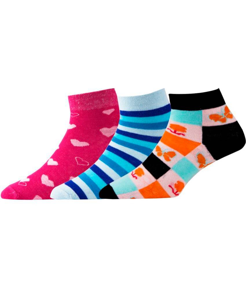 RC. ROYAL CLASS - Multicolor Cotton Blend Women's Ankle Length Socks ( Pack of 3 ) RC. ROYAL CLASS - Multicolor Cotton Blend Women's Ankle Length Socks ( Pack of 3 )