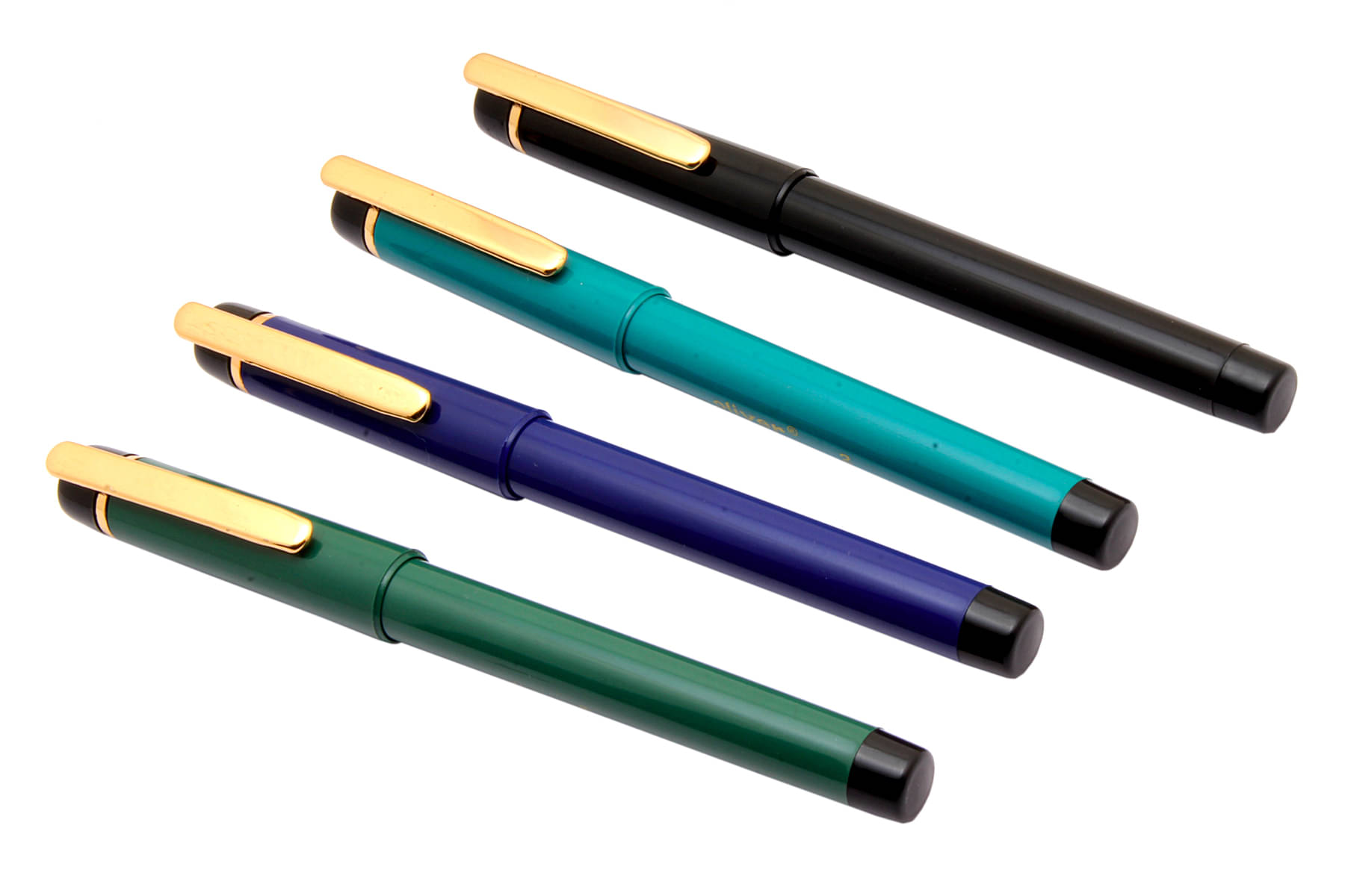     			Srpc Set Of 4 Oliver Scholar Medium Nib Eyedropper Fountain Pens Golden Clip
