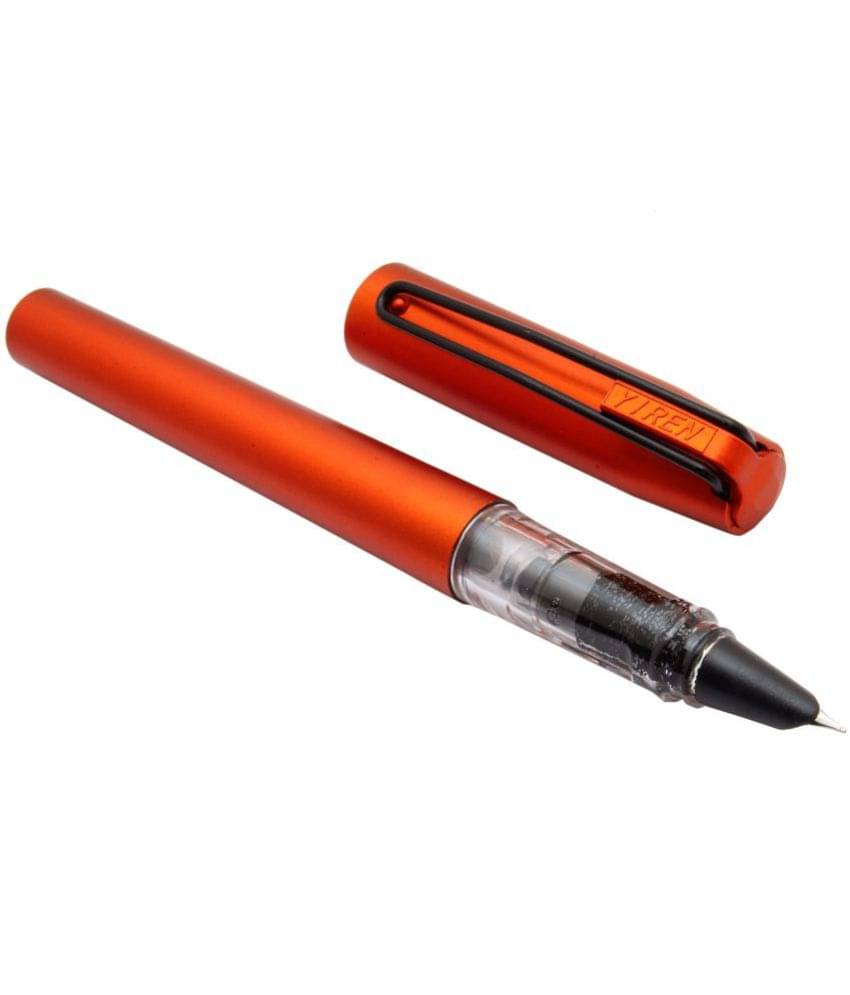     			Srpc Yiren 6021 Fine Nib Fountain Pen Brick Orange Body Black Wired Clip