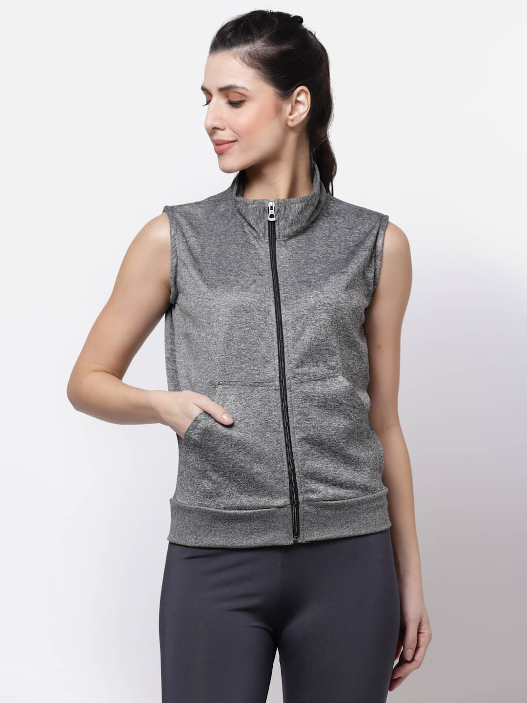     			Uzarus - Grey Polyester Women's Jacket