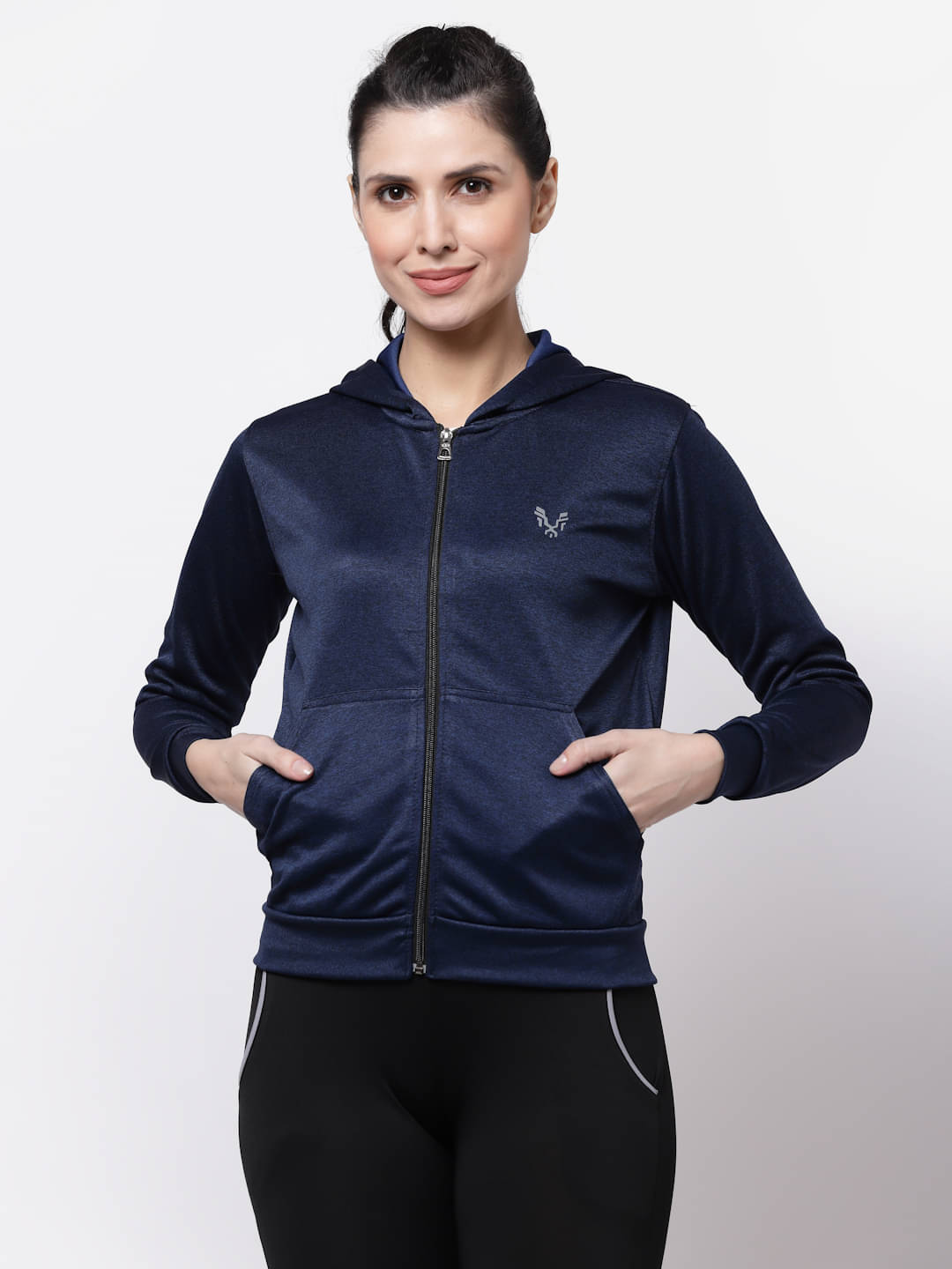     			Uzarus - Navy Polyester Women's Jacket