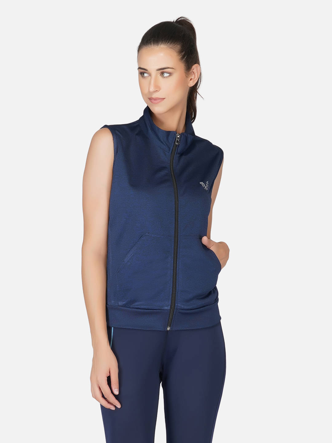     			Uzarus - Navy Polyester Women's Jacket