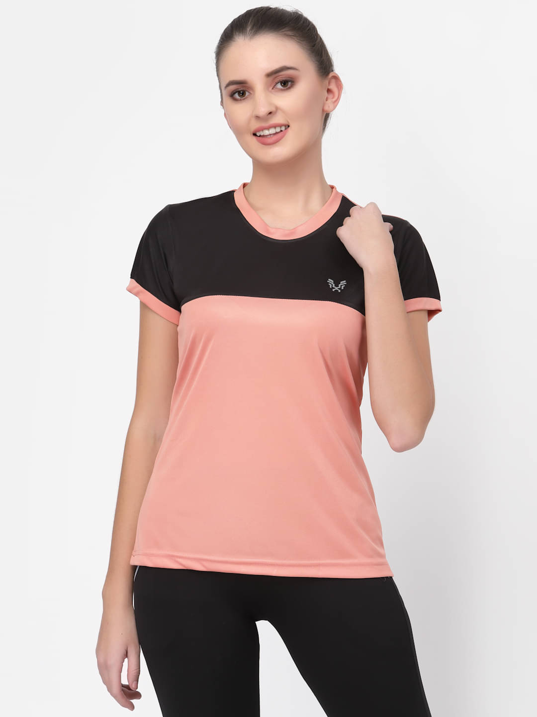     			Uzarus Peach Polyester Polos - Single