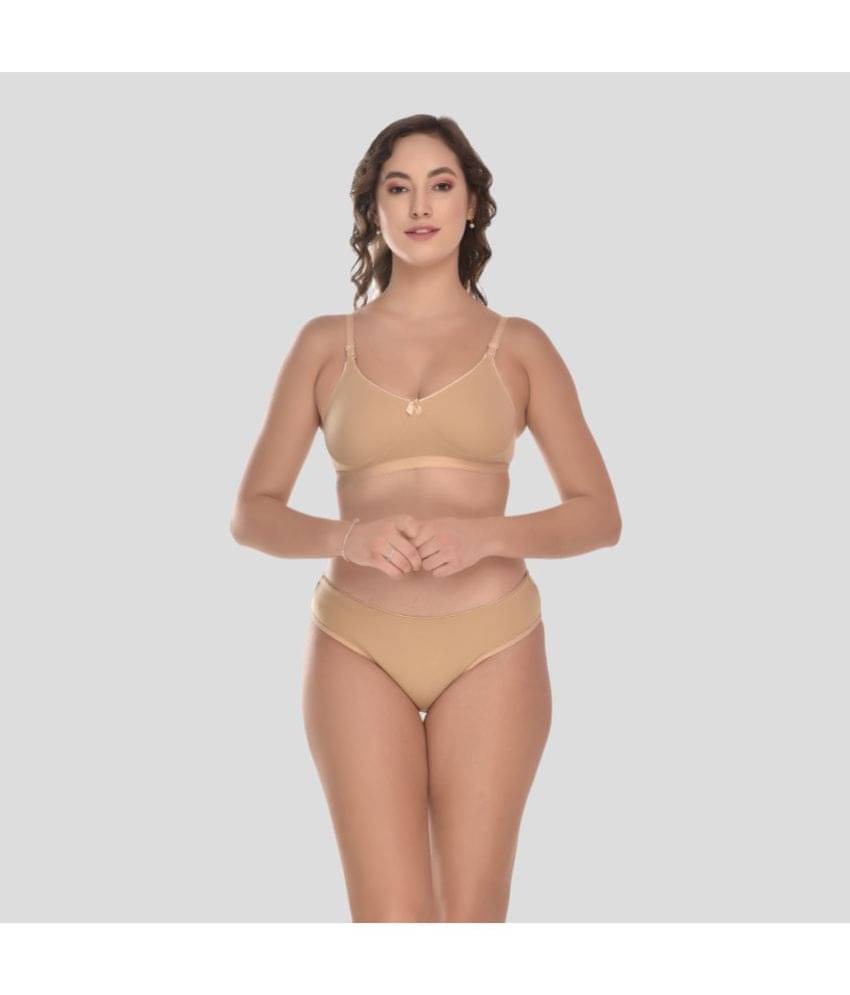     			Viral Girl Cotton Women's Bra & Panty Set ( Beige ) NA