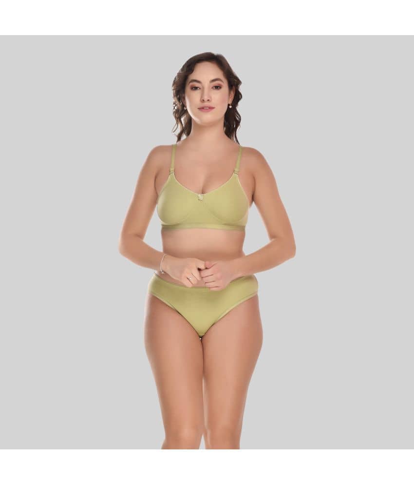 Viral Girl Cotton Women's Bra & Panty Set ( Lime Green ) NA