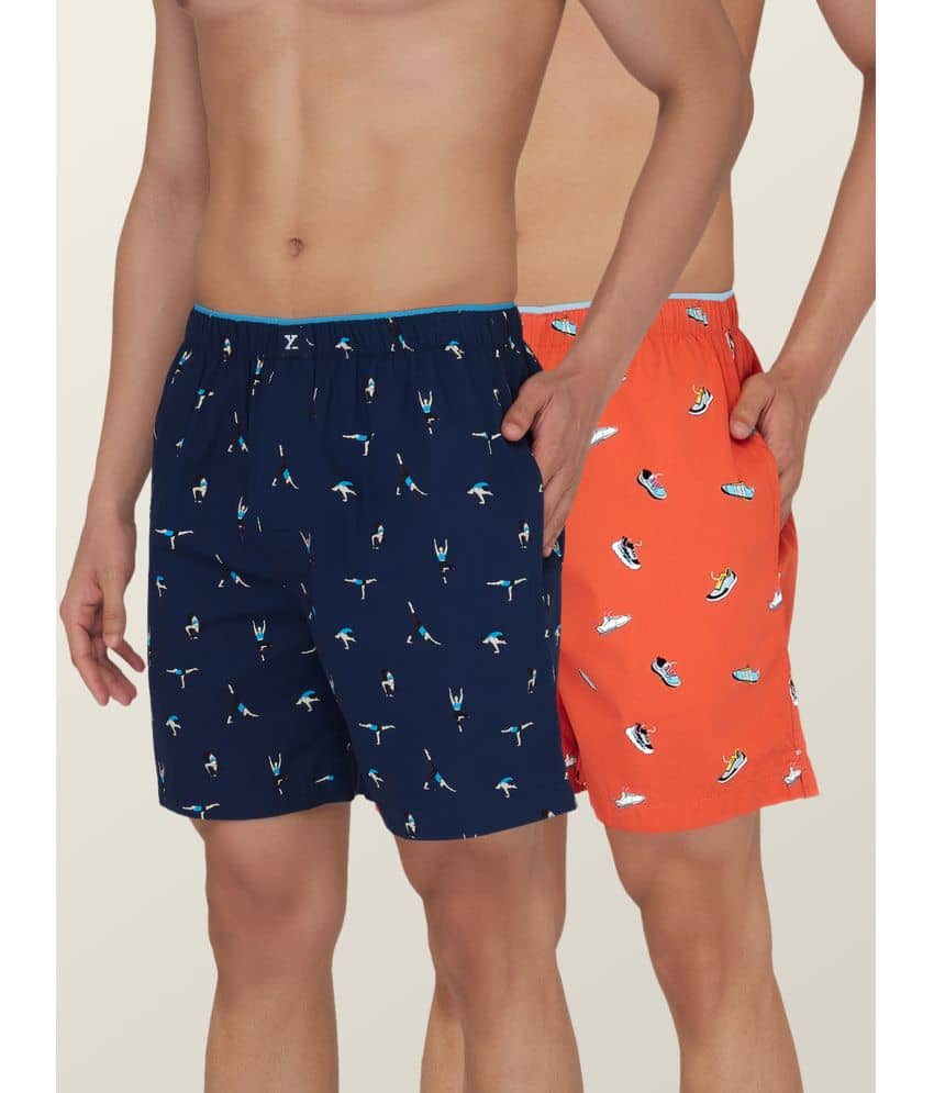 XYXX Pack of 2 Cotton Blend Boxers For Men's ( Multicolor )