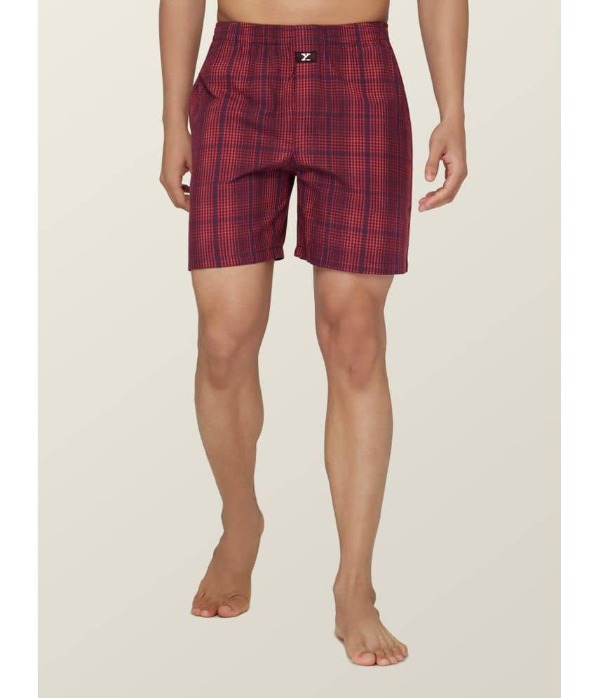 XYXX Pack of 1 Cotton Blend Boxers For Men's ( Red )