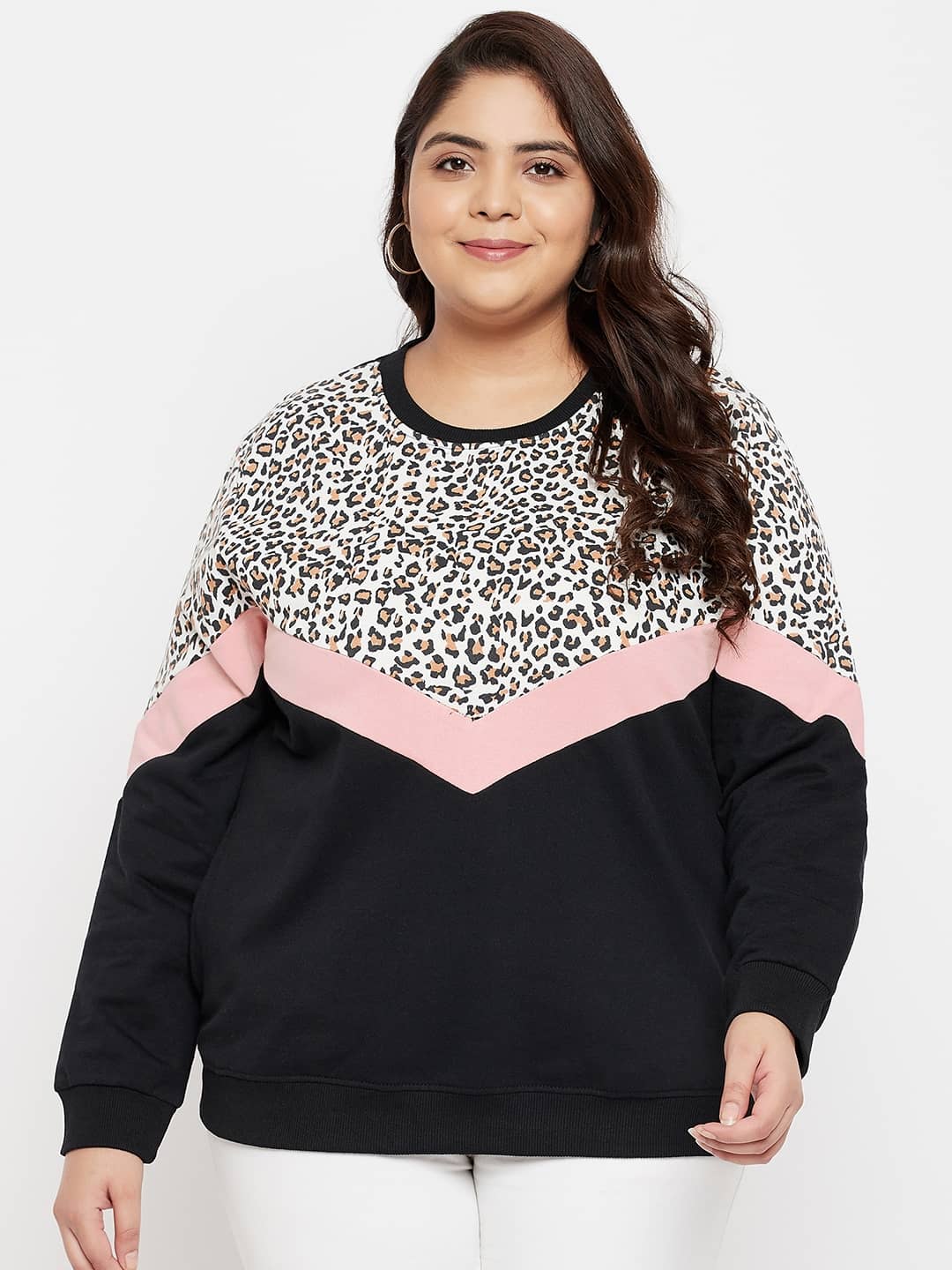 AUSTIVO Cotton Maroon Non Hooded Sweatshirt