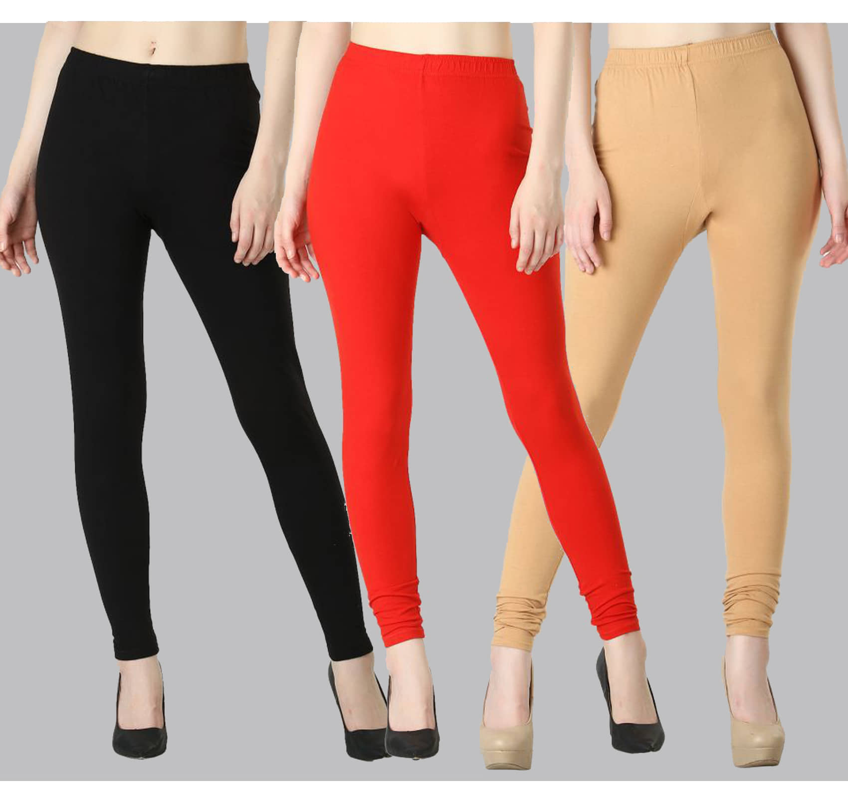 FnMe - Multicolor Cotton Women's Leggings ( Pack of 3 )