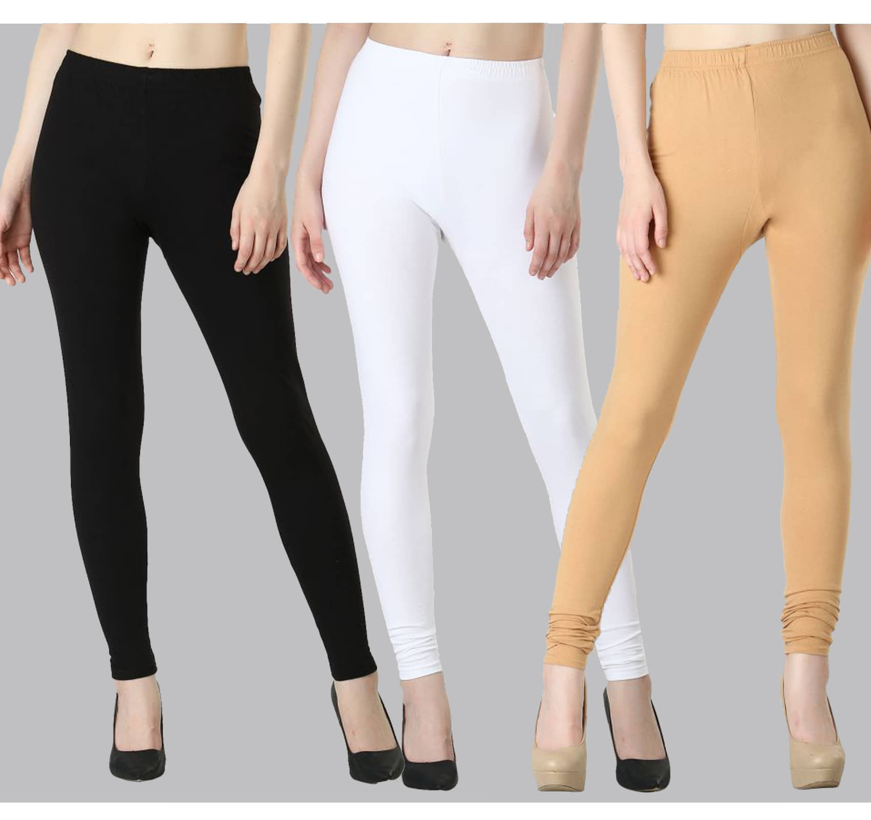 FnMe - Multicolor Cotton Women's Leggings ( Pack of 3 )