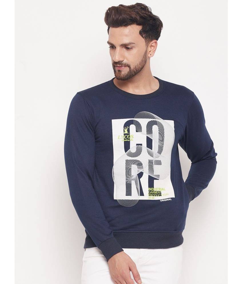 Lycos - Navy Fleece Regular Fit Men's Sweatshirt ( Pack of 1 ) Lycos - Navy Fleece Regular Fit Men's Sweatshirt ( Pack of 1 )