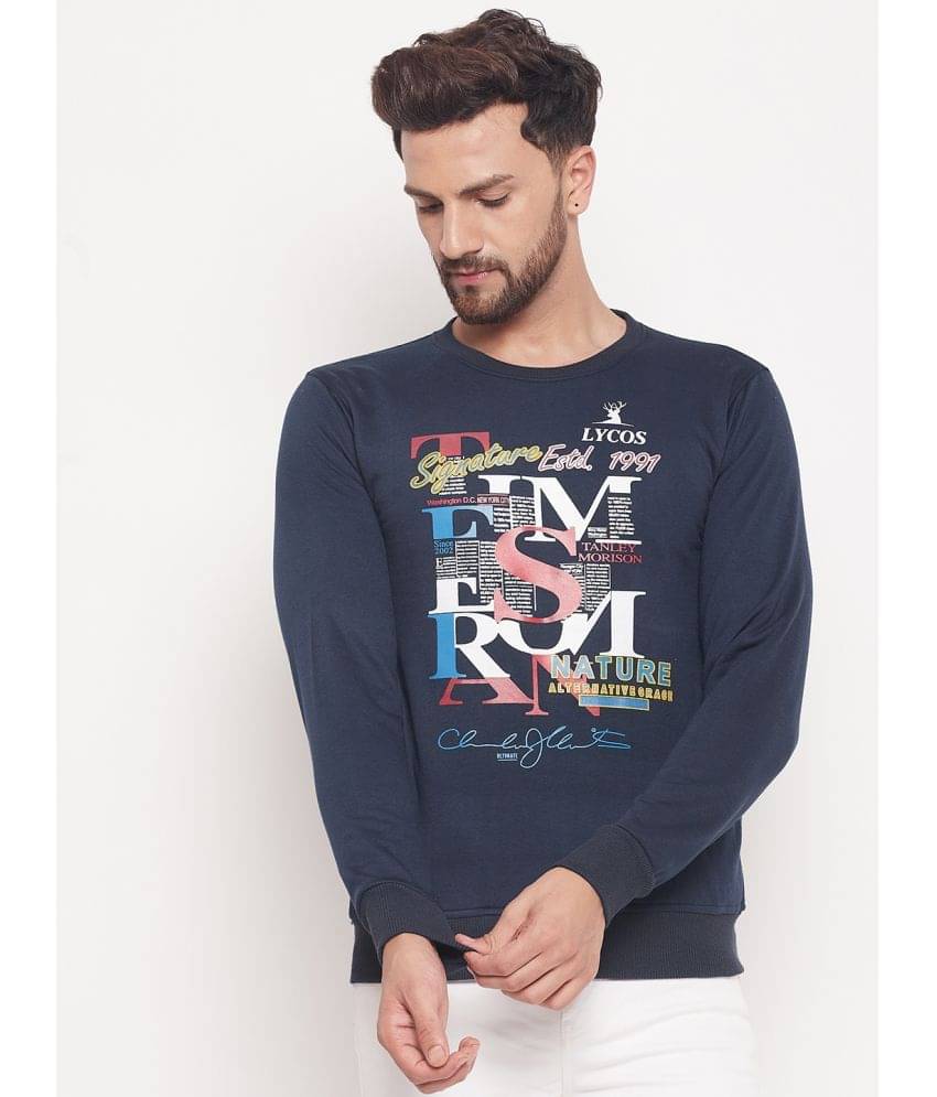 Lycos - Navy Fleece Regular Fit Men's Sweatshirt ( Pack of 1 ) Lycos - Navy Fleece Regular Fit Men's Sweatshirt ( Pack of 1 )