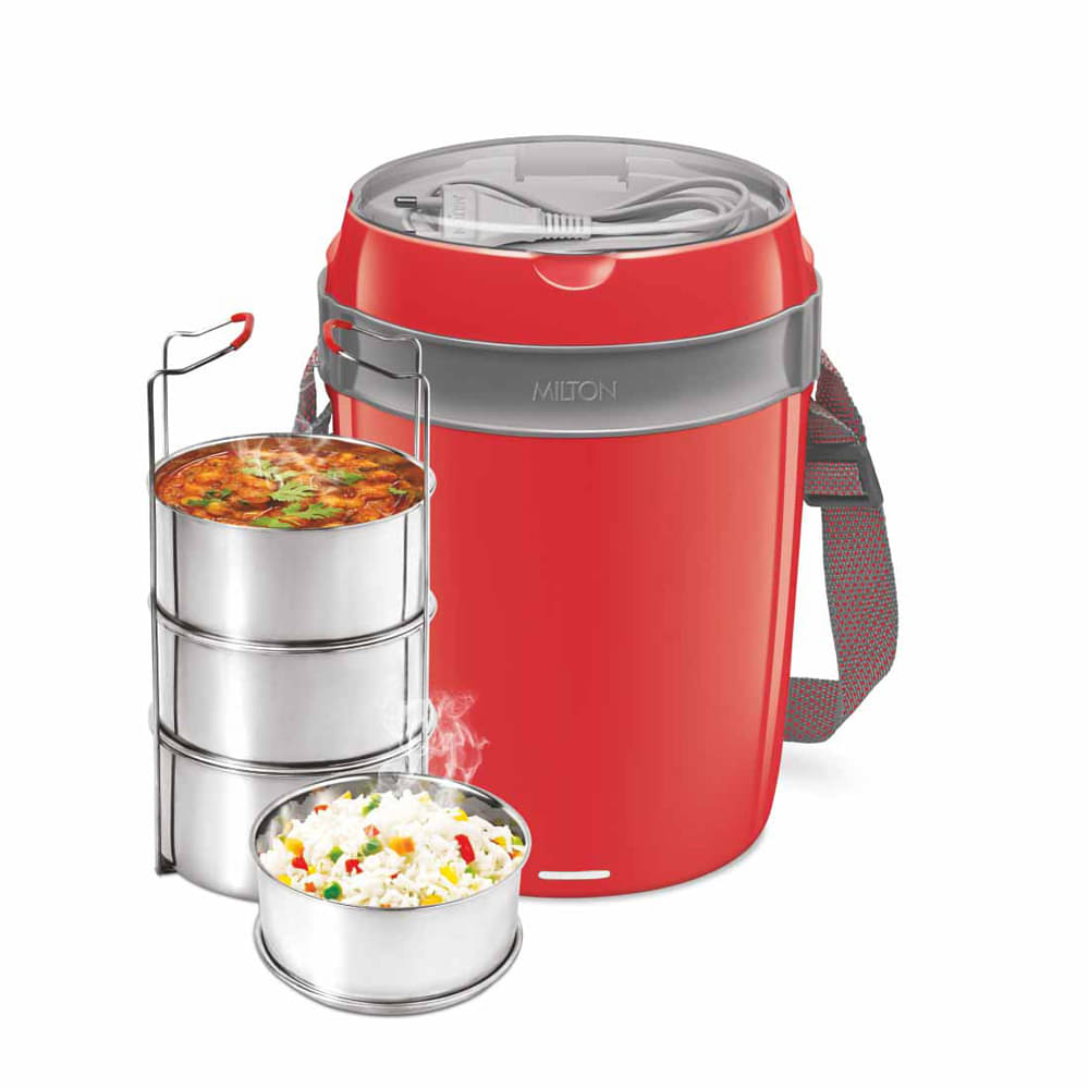     			Milton Futron Stainless Steel Electric Lunch Box, 4 Containers, 360 ml, Grey
