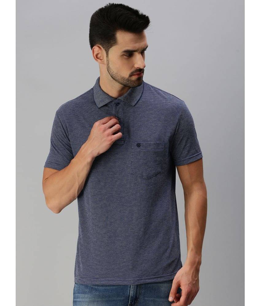     			ONN - Melange Blue Cotton Blend Regular Fit Men's Polo T Shirt ( Pack of 1 )