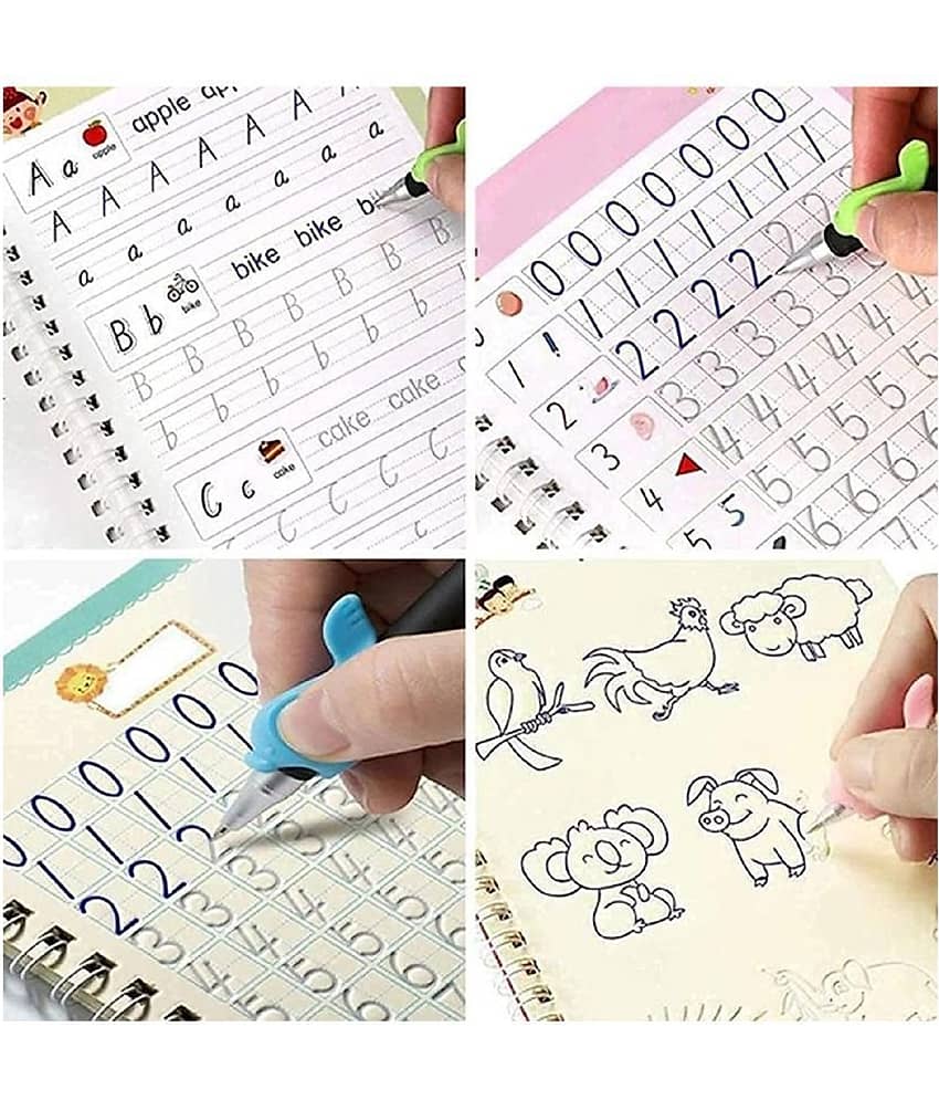 Sank Magic Practice Copybook (4 Books +10 Refills + 1Grip +1 Pen) - magic book, magic practice book, sank magic practice book, magic practice copybook, sank magic practice copybook, magic book for kids - Stationery | Buy online on ZillyBuy