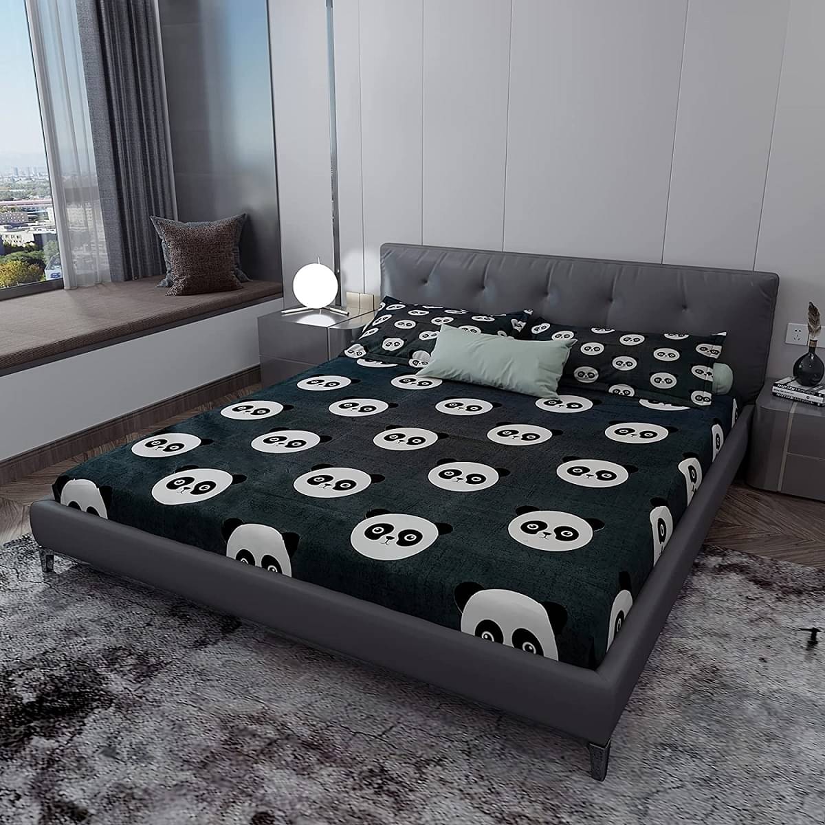 Stuck In Store Glace Cotton Queen Bedsheet ( Light Grey ) Stuck In Store Glace Cotton Queen Bedsheet ( Light Grey )