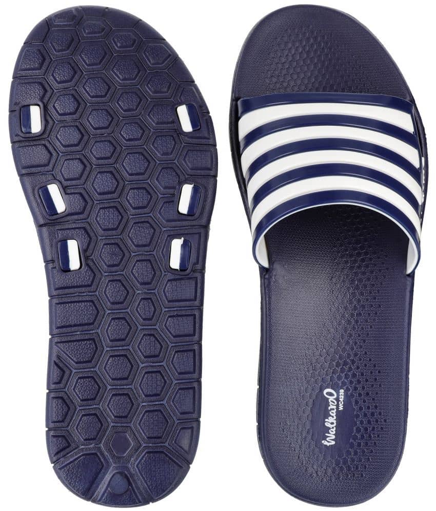 Walkaroo Navy Flip Flops Mens Leather Flip Flop With Navy  display picture 3
