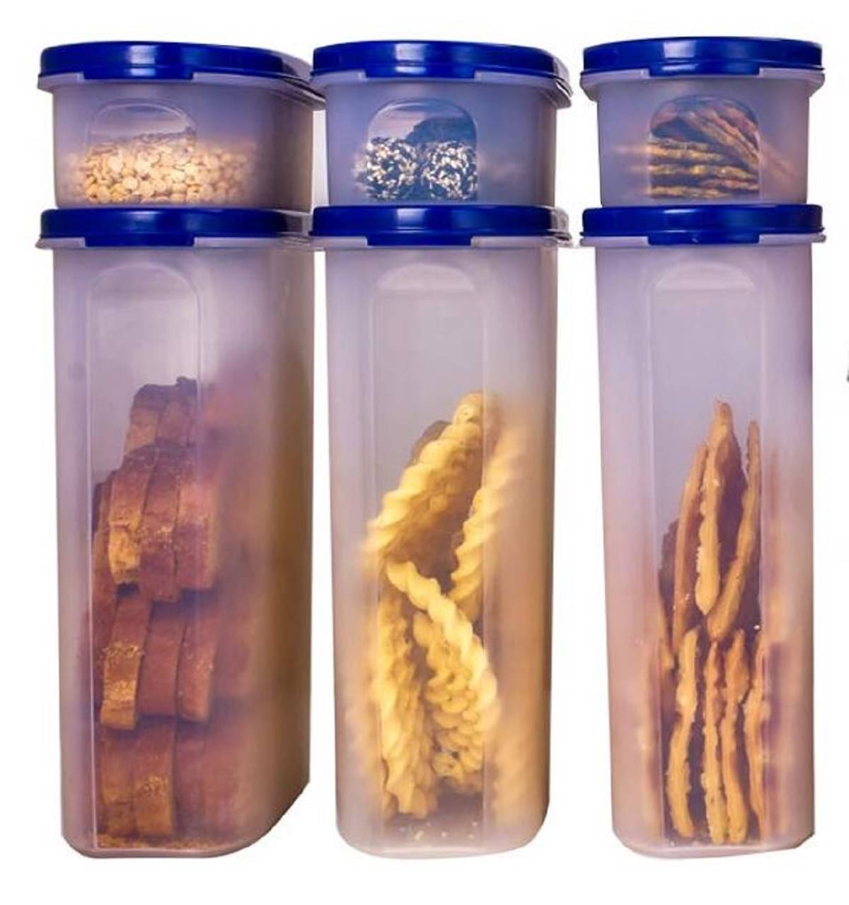 Analog kitchenware - Plastic Navy Blue Dal Container ( Set of 6 - 3000 ) Analog kitchenware - Plastic Navy Blue Dal Container ( Set of 6 - 3000 )