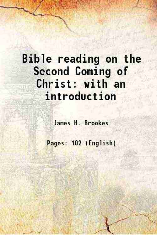     			Bible reading on the Second Coming of Christ 1877 [Hardcover]