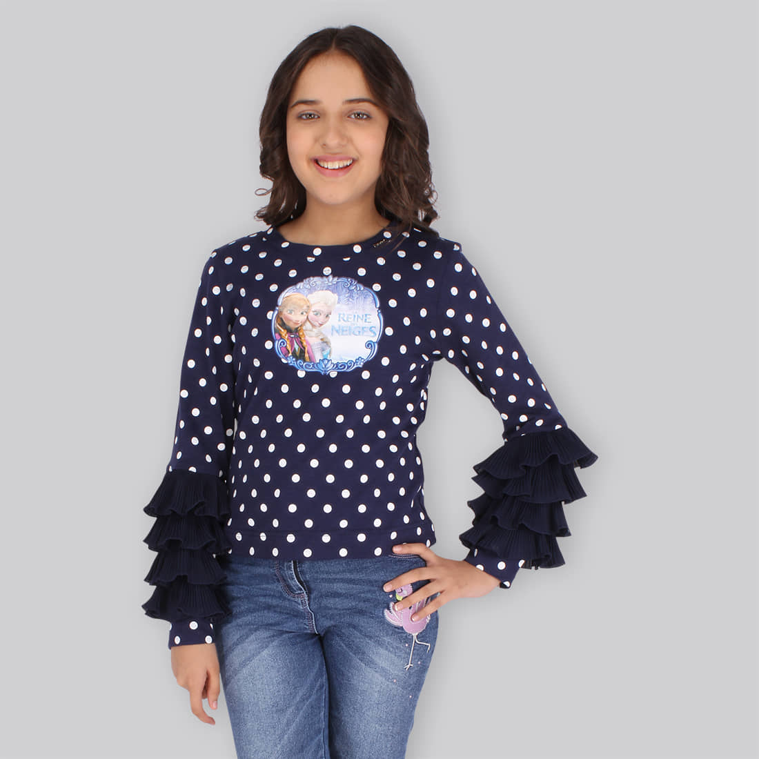 Cutecumber Pack of 1 Girls Georgette Top ( Navy )