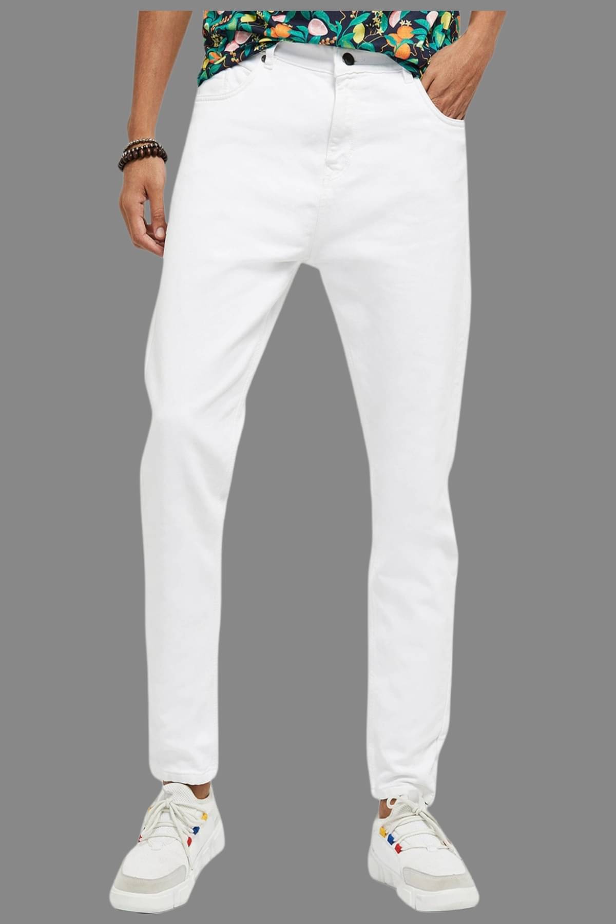     			HALOGEN - White Denim Skinny Fit Men's Jeans ( Pack of 1 )