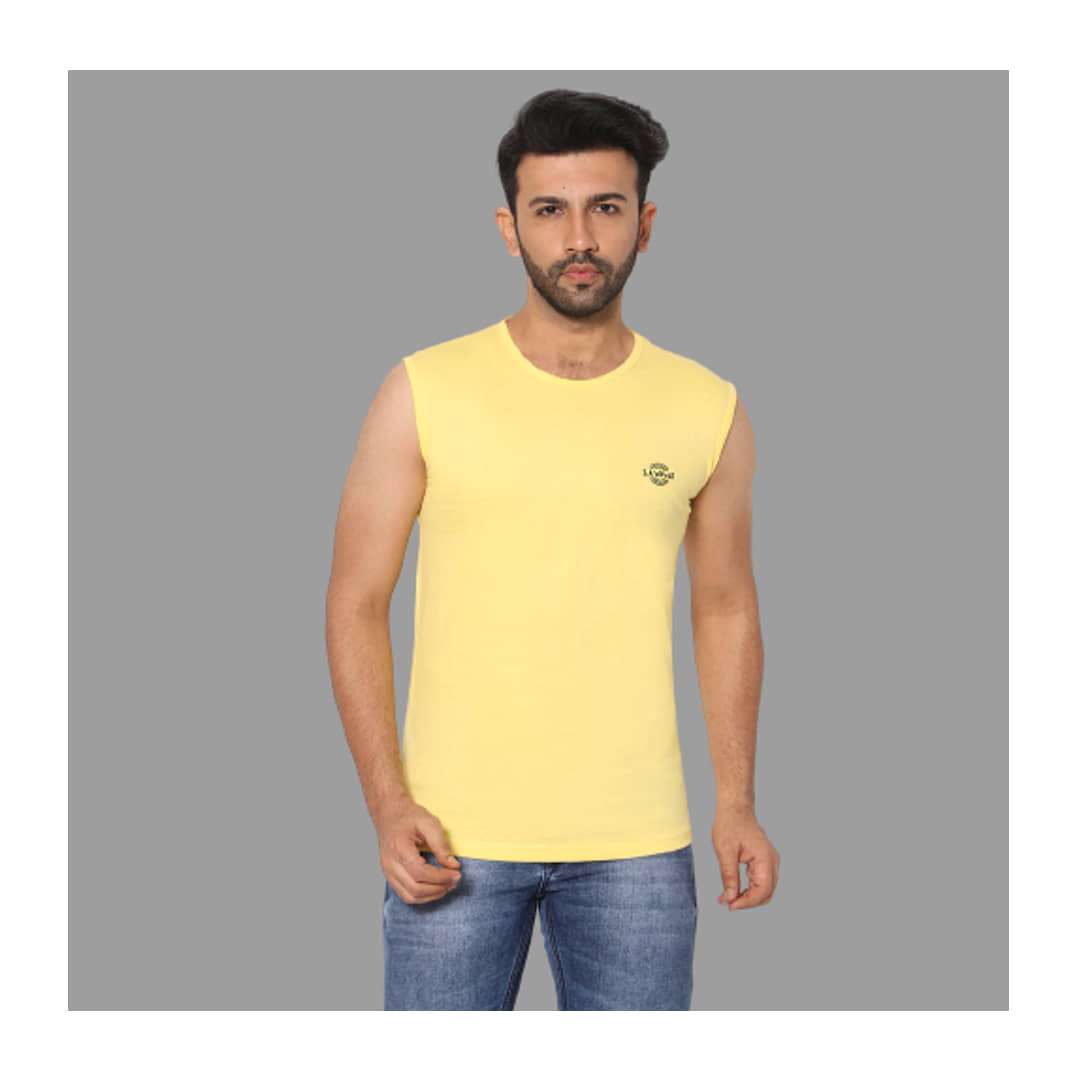 LA'eNviE - Yellow Cotton Slim Fit Men's Sports T-Shirt ( Pack of 1 )