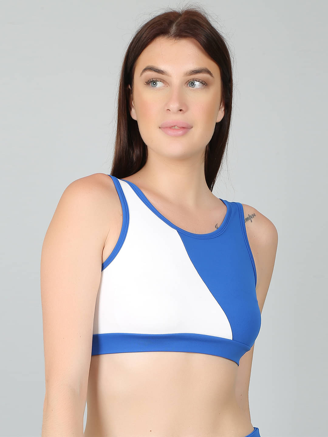     			N-Gal Polyester Non Padded Women's T-Shirt Bra ( Blue )