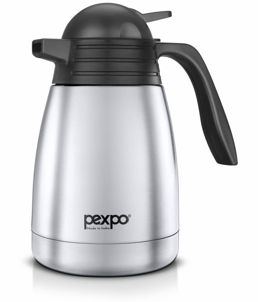 Pexpo 1500ml 24 Hrs Hot and Cold Carafe, Cosmo Vacuum Insulated Tea/Coffe Kattle (Pack of 1, Silver)