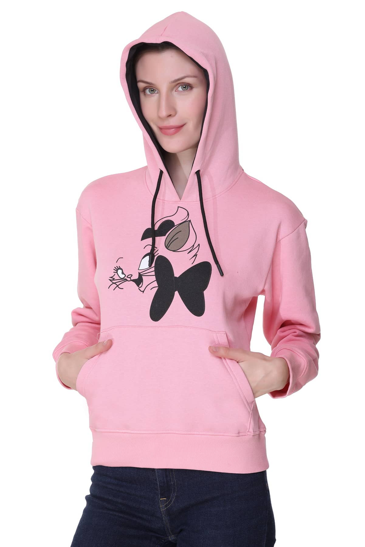 RF RAVES Fleece Pink Hooded Sweatshirt
