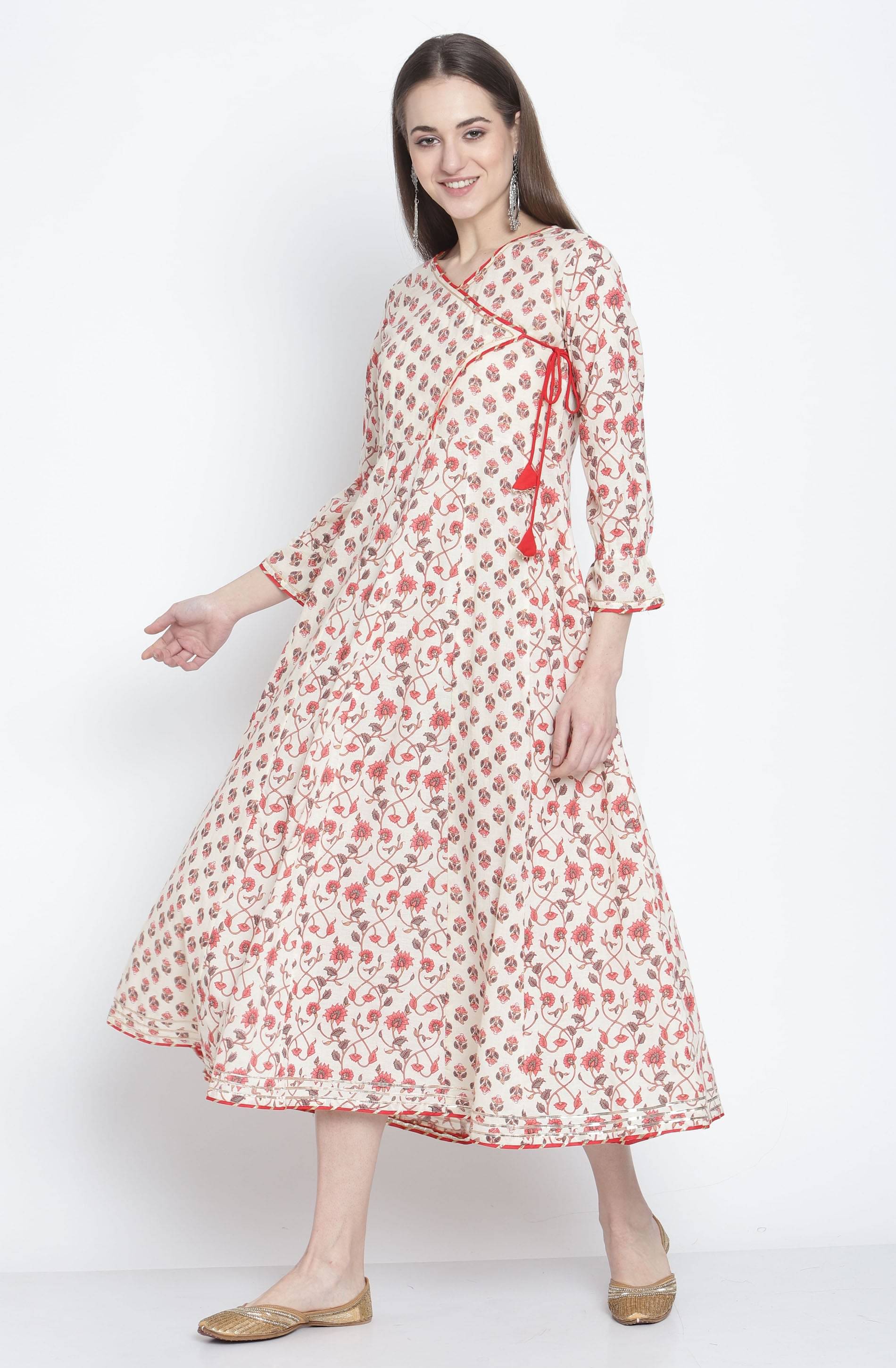 Rajnandini - Off White 100% Cotton Women's A-line Kurti ( Pack of 1 ) Rajnandini - Off White 100% Cotton Women's A-line Kurti ( Pack of 1 )