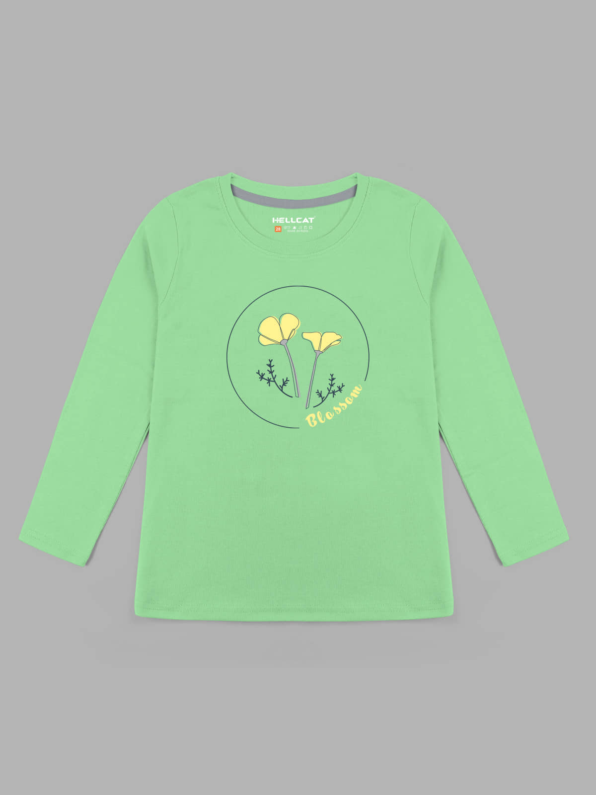 HELLCAT Pack of 1 Girls Cotton Blend T-Shirt ( Green )