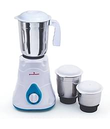 Goodflame Carnival Mixer Grinder 500 Watt 3 Jars Stainless Steel Mixer Grinder(Mixer Grinder,White & Blue)