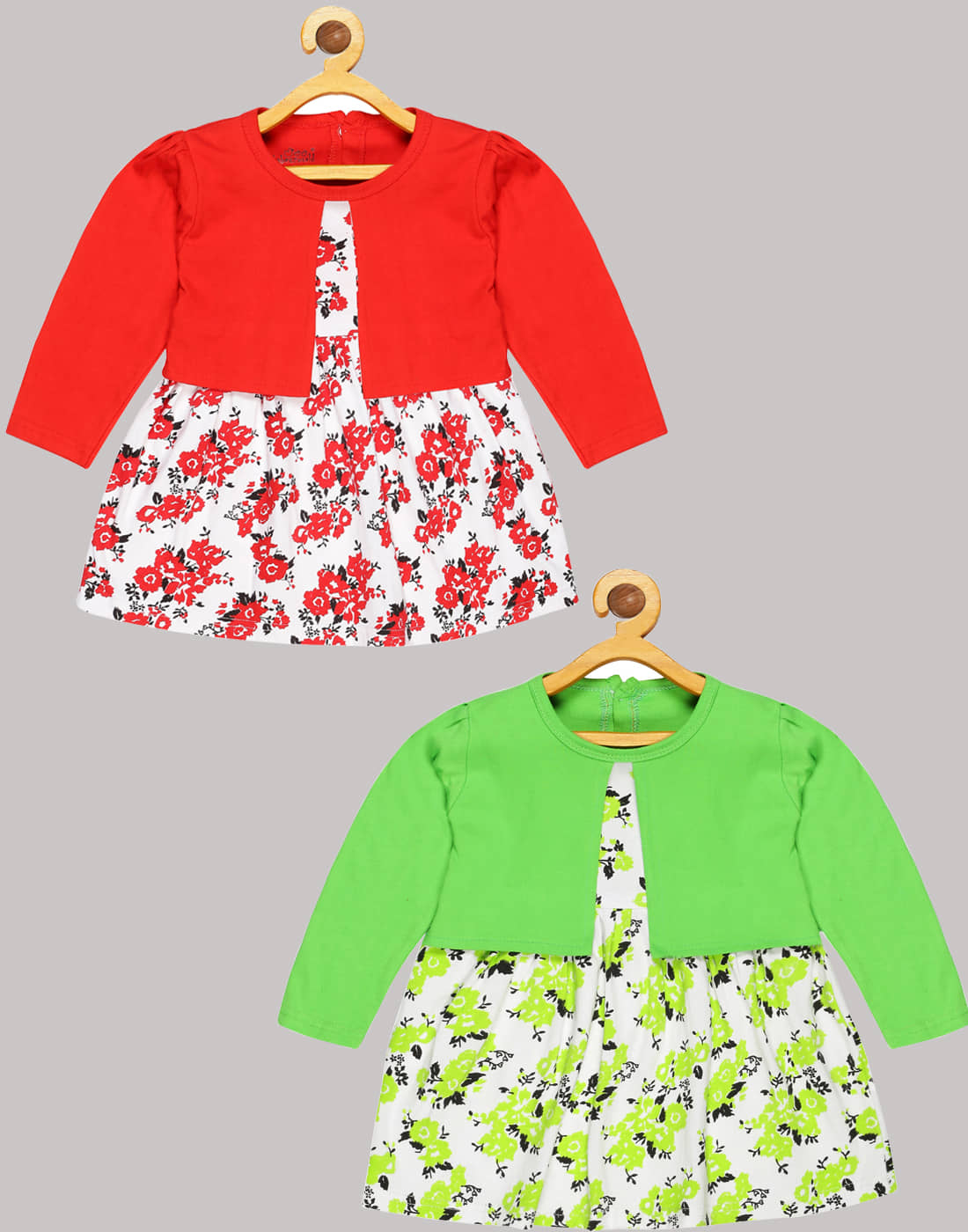 Babeezworld Cotton Frock For Girls ( Pack of 2 , Multi )