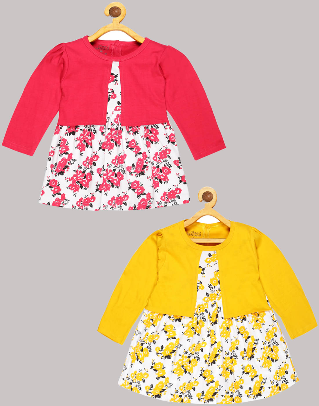 Babeezworld Cotton Skater Dress For Girls ( Pack of 2 , Multi ) Babeezworld Cotton Skater Dress For Girls ( Pack of 2 , Multi )