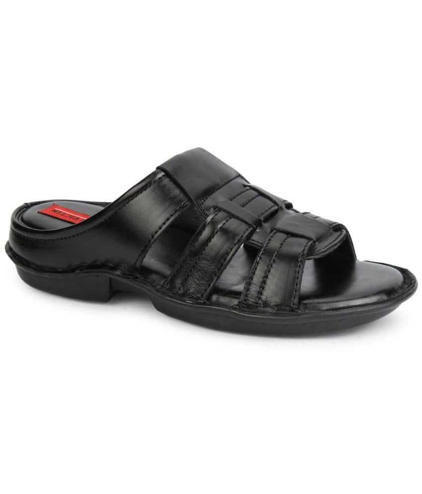 Fashion Victim - Black Men's Leather Slipper