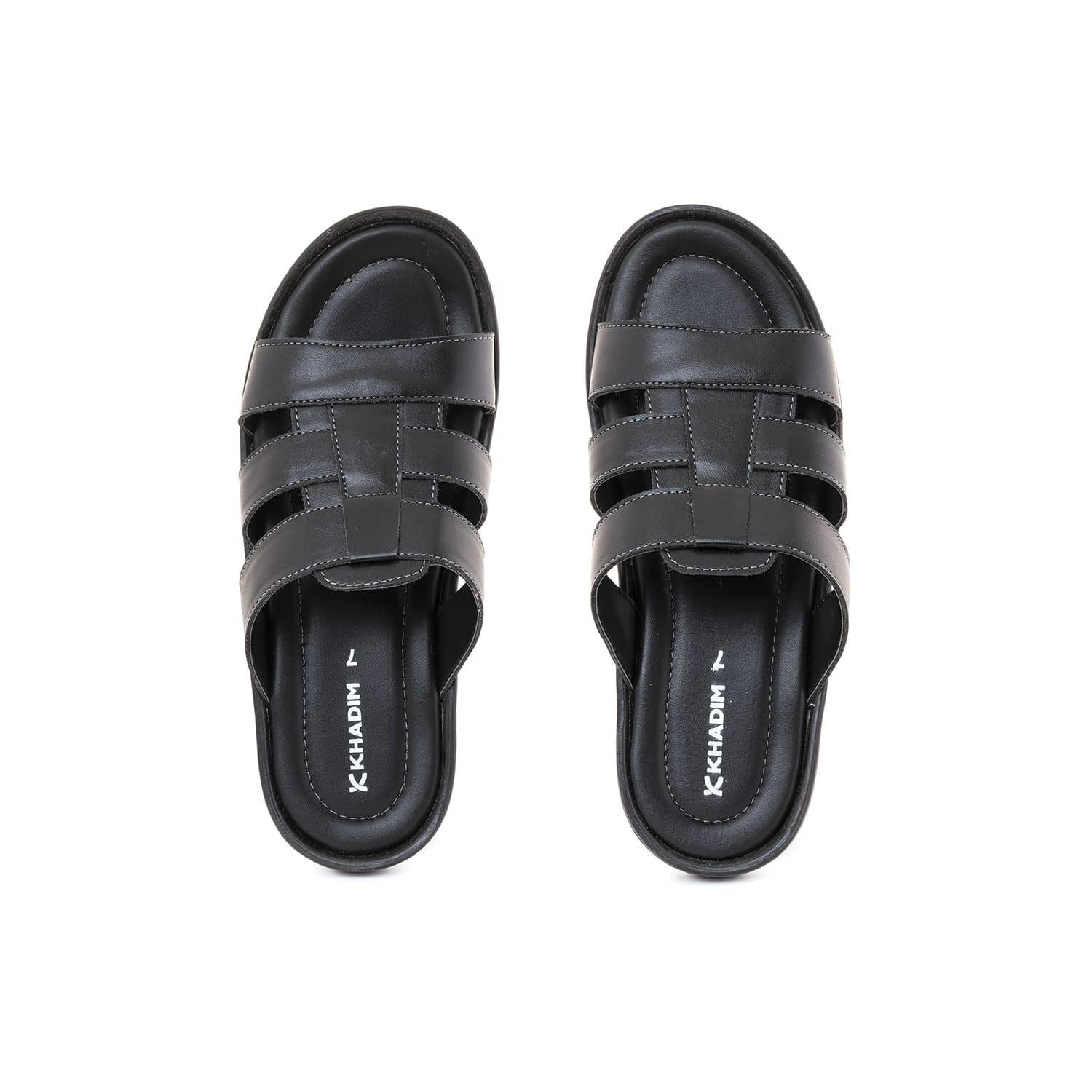 Khadim's - Black Men's Leather Slipper