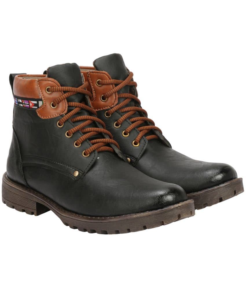 Kraasa - Black Men's Hiking & Trekking Boots