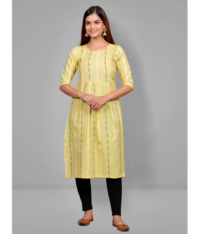 Lerkiza Yellow Cotton Maternity Kurta