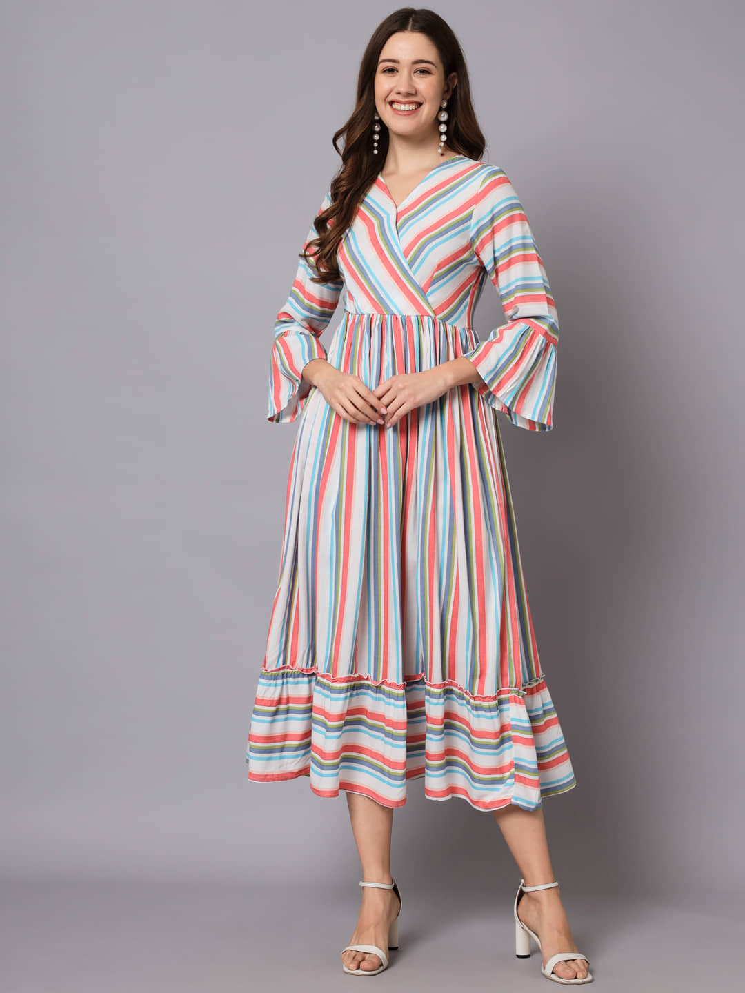 The Dry State - Multicolor Rayon Women's Fit & Flare Dress ( Pack of 1 )