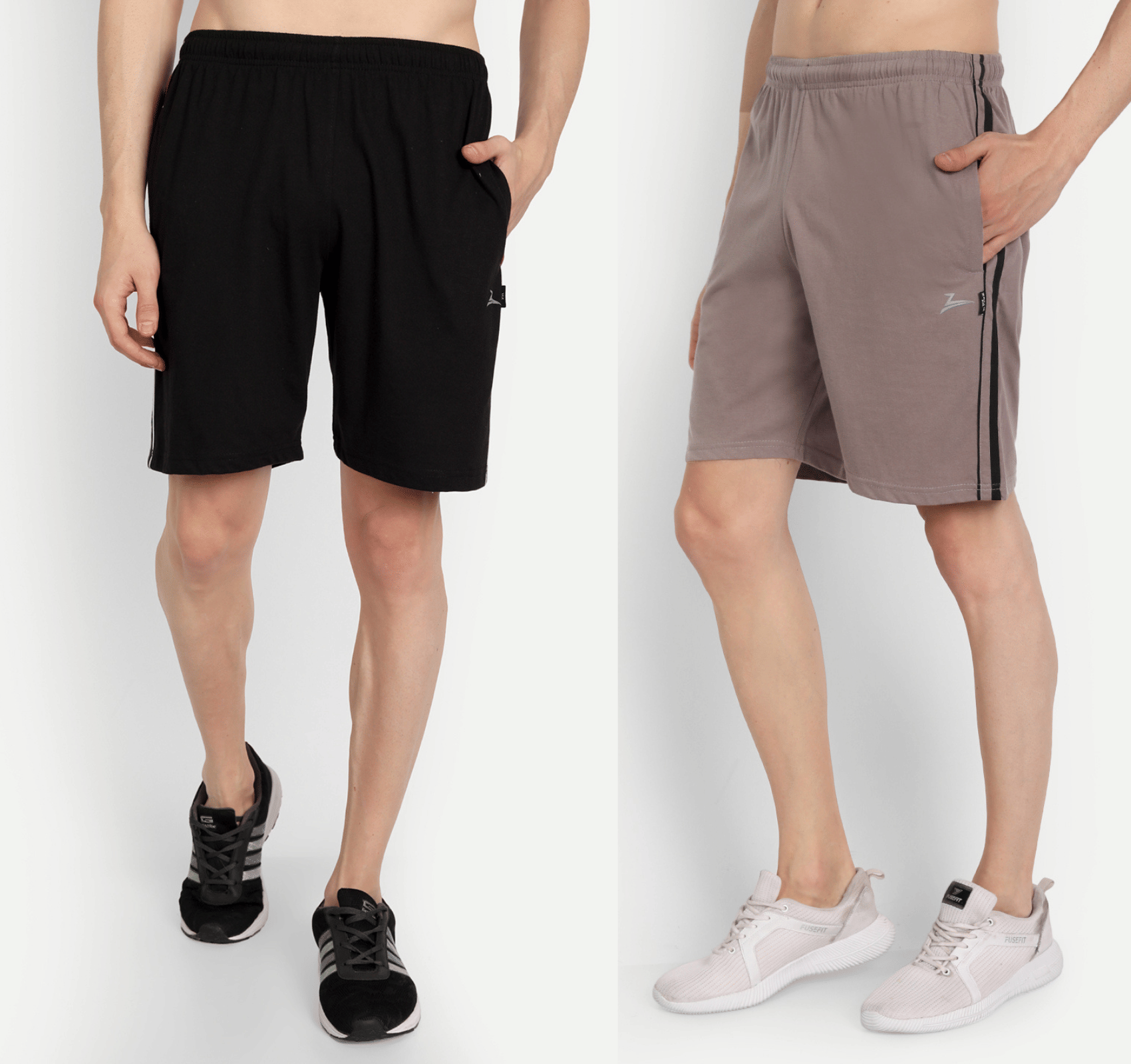 Zeffit - Multicolor Cotton Blend Men's Shorts ( Pack of 2 ) - Shorts | Buy online on ZillyBuy