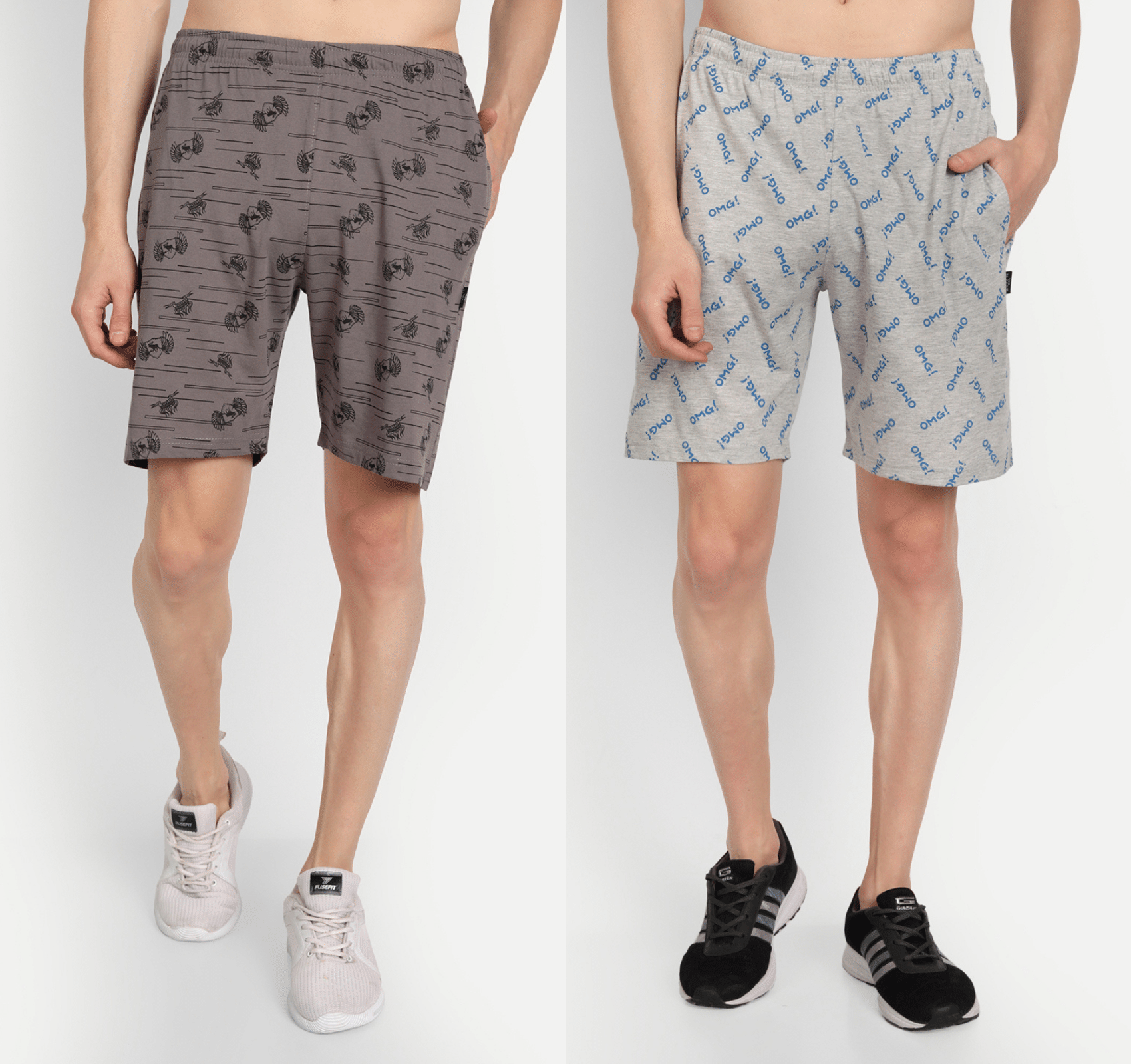 Zeffit - Multicolor Cotton Blend Men's Shorts ( Pack of 2 ) Zeffit - Multicolor Cotton Blend Men's Shorts ( Pack of 2 )