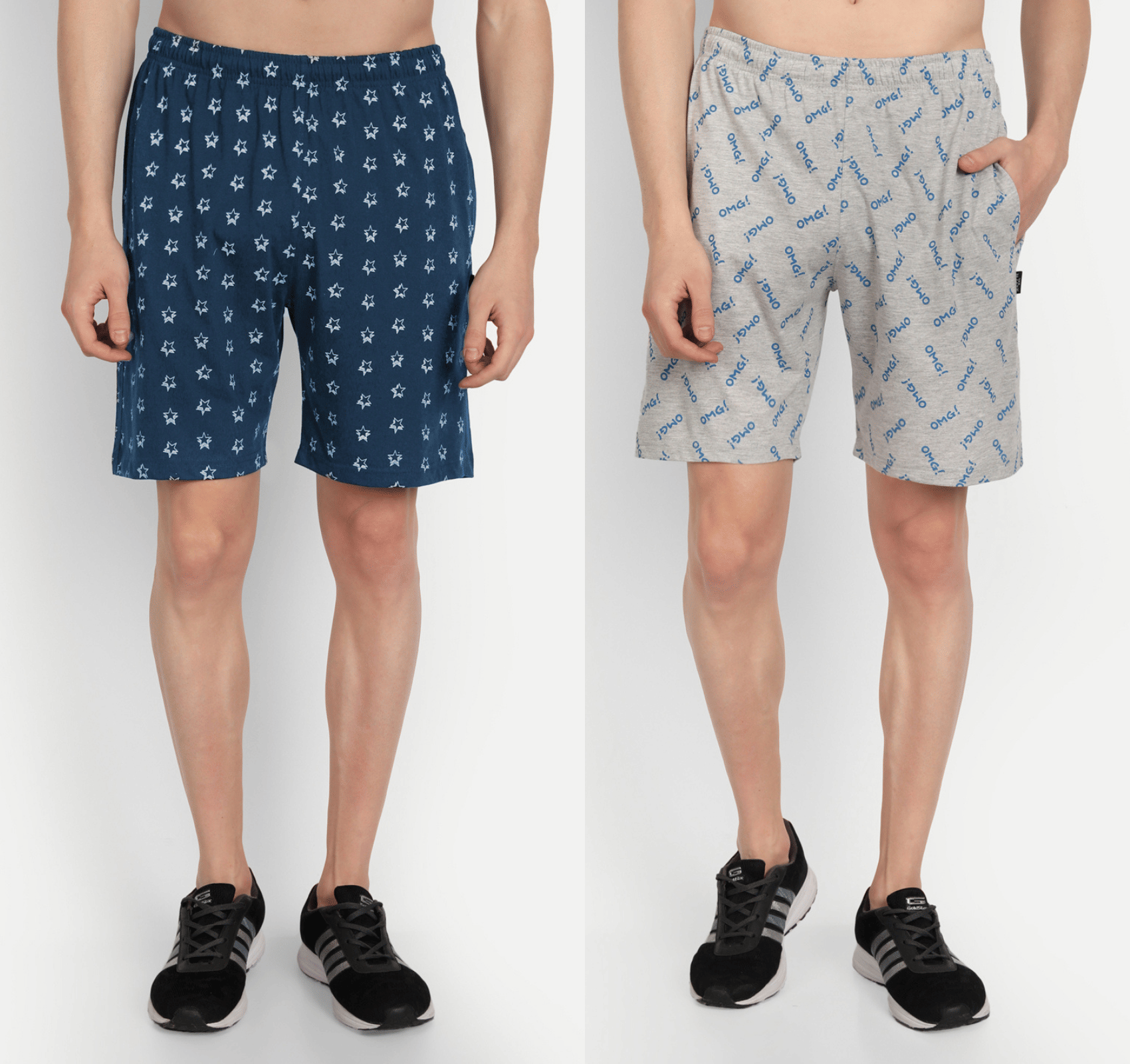 Zeffit - Multicolor Cotton Blend Men's Shorts ( Pack of 2 ) - Shorts | Buy online on ZillyBuy