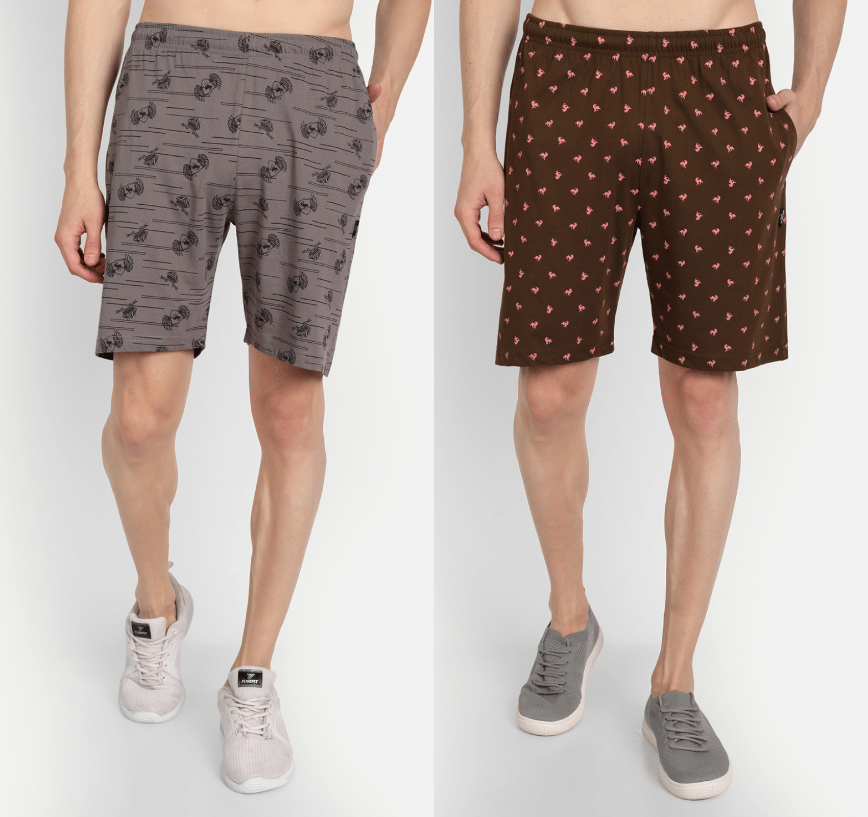 Zeffit - Multicolor Cotton Blend Men's Shorts ( Pack of 2 ) - Shorts | Buy online on ZillyBuy